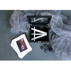 Customized Wood Gift Packaging Boxes Black Color With Lacquer For Bamboo Easel