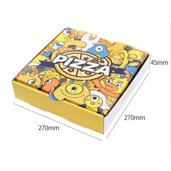 Takeout Disposable Food Grade Containers Corrugated Pizza Boxes Recyclable Kraft Paper