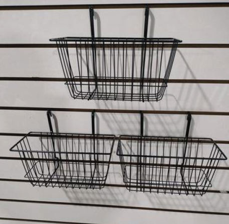 POWDERCOAT 12"L X 6"D X 6"H BASKET GRIDWALL/SLATWALL -SHOPFITTING ACCESSORIES
