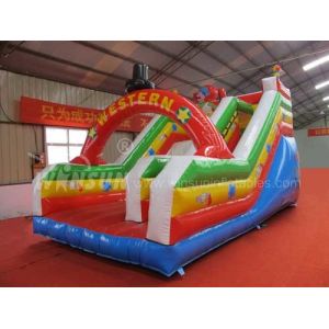 Commercial Blow Up Water Slides , Western Theme Large Inflatable Water Slide