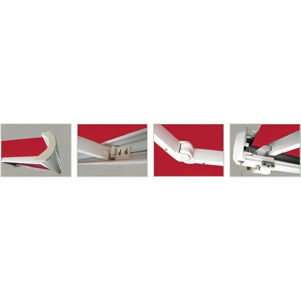 Outdoor Sunshade Motorized Lightweight Retractable Awning With LED Lights Garden Canopy