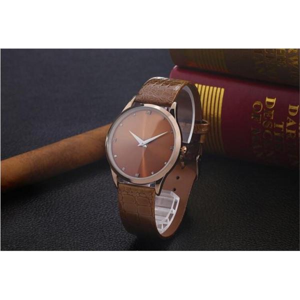 Leather Strap Mens Digital Watch Alloy Case Glass Mirror 30m Waterproof