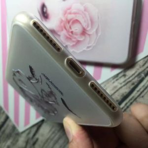 PC+TPU Silk Skin 3D Relief Painting Elegant Lady Face Pattern Cell Phone Case