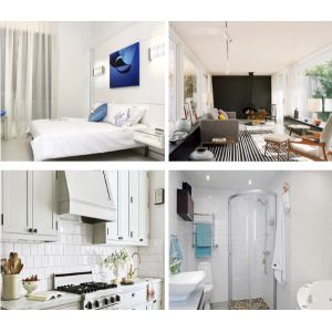 Three Rooms Simple Residential House , H Section Steel Small Prefab Cottages