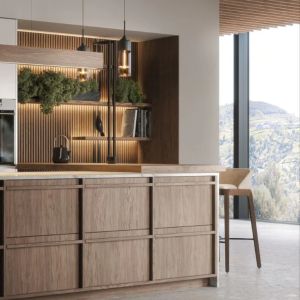 Ghana Project Custom Modular Modern Design Wood Grain Kitchen Cabinet