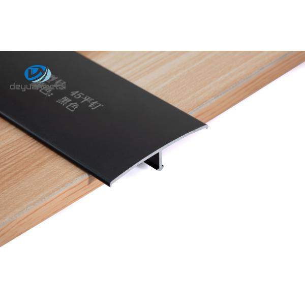 Transition Trim T Slot Aluminum Extrusion Profile 4mm Height 205Mpa Tensile with curve black color