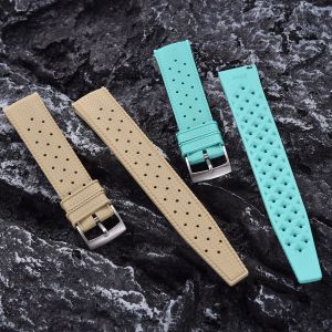 JUELONG Tropical Retro Style FKM Rubber Watch Strap Turquoise Rubber Watch Bands