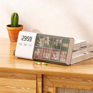 5-Alarm Pill Box Organizer With Clock Countdown Timer Light Up Take Medication