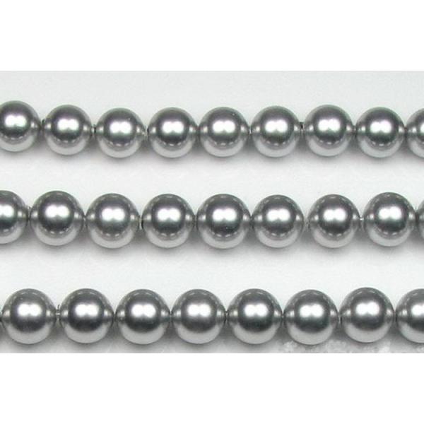 Quality DIY Handmade 8mm Light Gray Round Shell Pearl Strand Wholesale Online wholesale