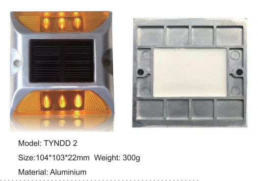 TYNDD2 Cat Eye Aluminum Warning Light Glow in the Dark Dock Lights Flashing Driveway Road Stud LED Solar Road Marker Light
