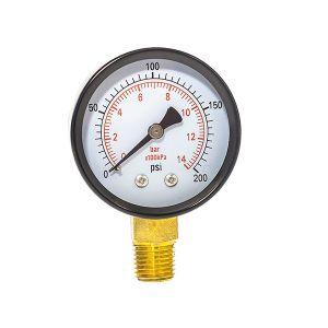China 2.5 63mm 200 Psi 1/8 BSP General Pressure Gauges Black steel on sale