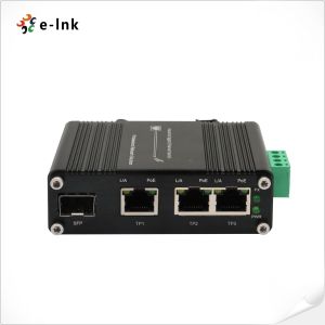 China Mini Industrial 3-Port 802.3at PoE + 1-Port SFP Ethernet Switch with 12~48V DC Input and Voltage Booster on sale