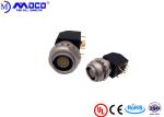 PCB Board Circular Push Pull Connectors Elbow 90° Socket With Two Nuts