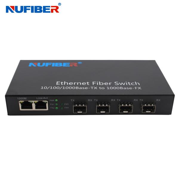 Quality 4 1000M To 2 SFP Port Gigabit Ethernet Switch With Iron Case Fiber Ethernet Switch wholesale