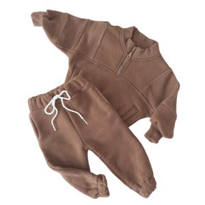 Customized Half Zipper Pullover Sweat Shirt 280gsm With Drawstring Sweatpants