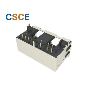 Cheap EMI Finger Shielded RJ45 Modular Jack 1 * 2 Port Insulation Resistance 500 MΩ MIN for sale