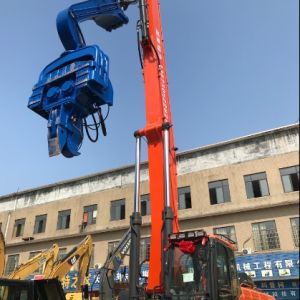 Quiet Operation Excavator Mounted Vibro Hammer Pile Driver Environmental