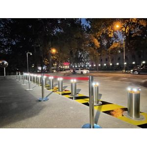 304 Stainless Steel Automatic Bollards With LED Light System Integration