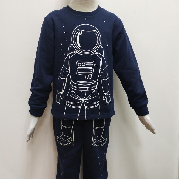 Thermal Children Pajamas Set Luminous Glow Print for Winter and Autumn Sleepwear Boys