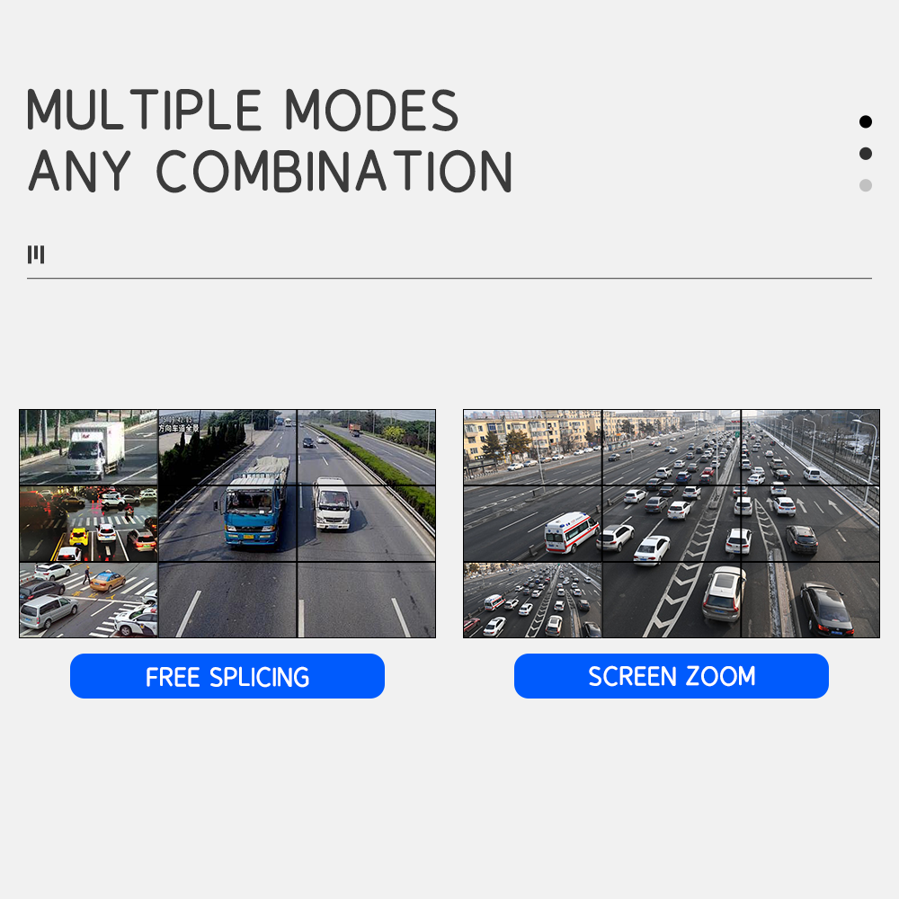 70mm W ×140mm D ×25mm H Multi-Screen Video Wall Processor with RS232/RS485/TTL