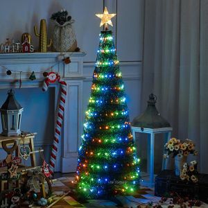 1.2m/1.5m/1.8m Christmas Tree Crystal Pendants Decor LED Light String Festoon
