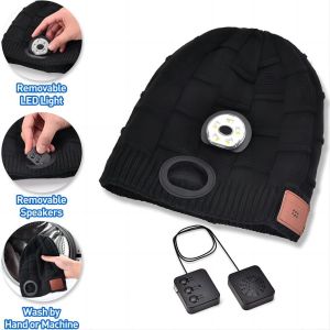 Night Walking Night Jogging Bluetooth Beanie Hat LED Lamp Music Playback