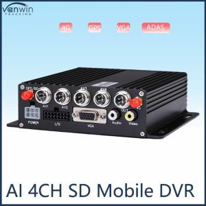 HD 1080P AI BSD ADAS DMS Kit Buses Trucks 4G WiFi 4 Channel SD Mobile DVR