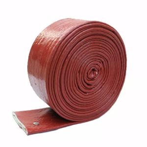 China Heat Insulation Silicone Coated Fiberglass Heat Shield Silicone Fire Sleeve on sale