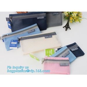 promotion pvc binder file A4 mesh zipper waterproof bag from professional