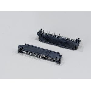 SAS 29-Pin Female Electronic Signal Connector | 15P DIP + 7P SMT Hybrid Terminal
