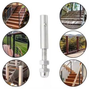 Customizable Polished Finish Stainless Steel Cable Railing Tensioner for Widely