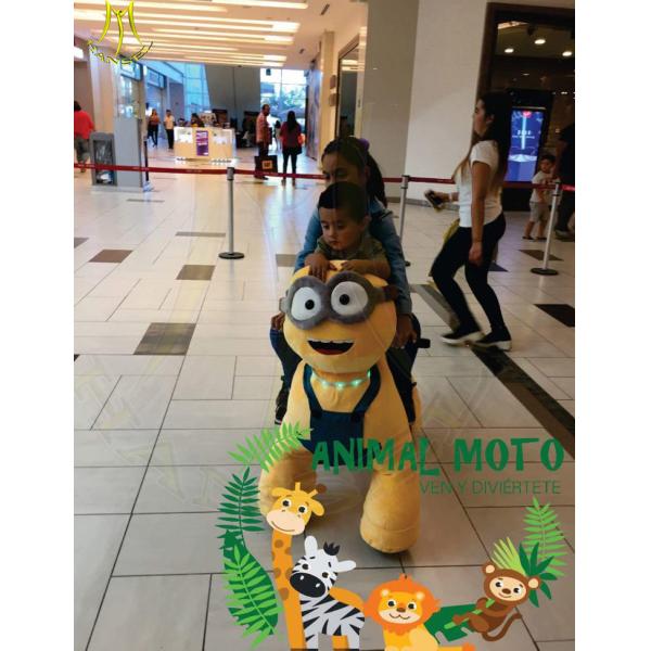 Quality Hansel  2018 commercial plush toys stuffed animals on wheels plush animal electric scooter wholesale