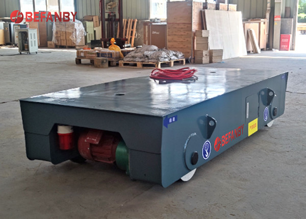 Quality 2T Flat Rail Road Electric Transfer Cart For Workshop Robot Handling wholesale