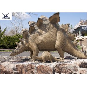 Durable Simulated Animatronic Giant Dinosaur Model Mother And Dinosaur Baby