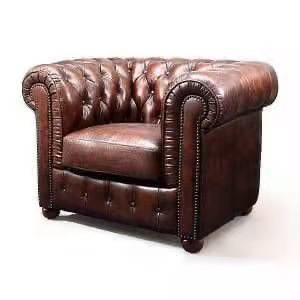 China 210cm Luxury Design Brown Leather Button Couch OEM Welcome on sale