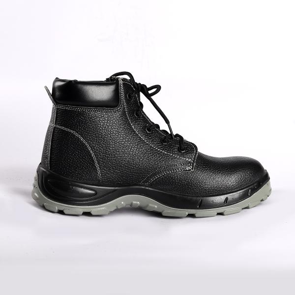 Factory Genuine Leather Breathable Work Boots with Mesh Lining and EVA Insole Safety Shoes
