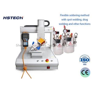 LED Bulb Glue Dispensing Machine with Four-station Round, Text Demonstration