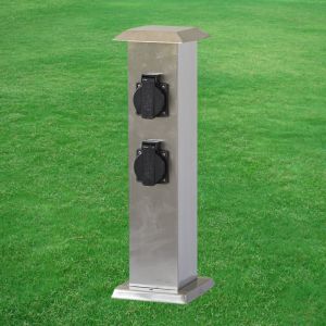 Black Stainless Steel Electrical Power Sockets Outdoor Garden In-ground Lawn