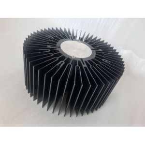Custom aluminum CNC machined 230mm big size LED round heat sink extrusions