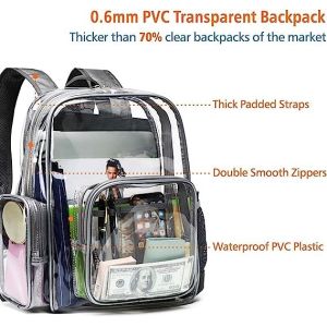 Clear Backpack Heavy Duty - Large Clear Backpacks For School PVC Transparent