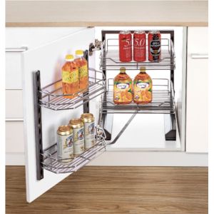 Tall Larder Unit Soft Stop Tandem Pantry Unit Modern Kitchen Basket For Home