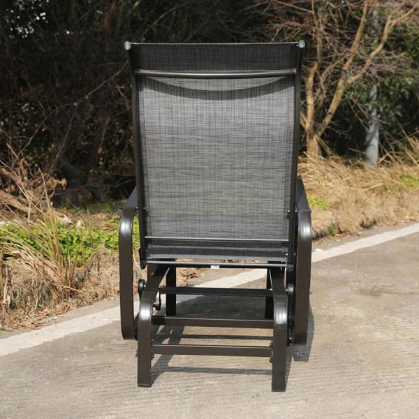 Metal Frame Outdoor Bistro Patio Garden Single Rocking Lounge Chair with Custom Logo