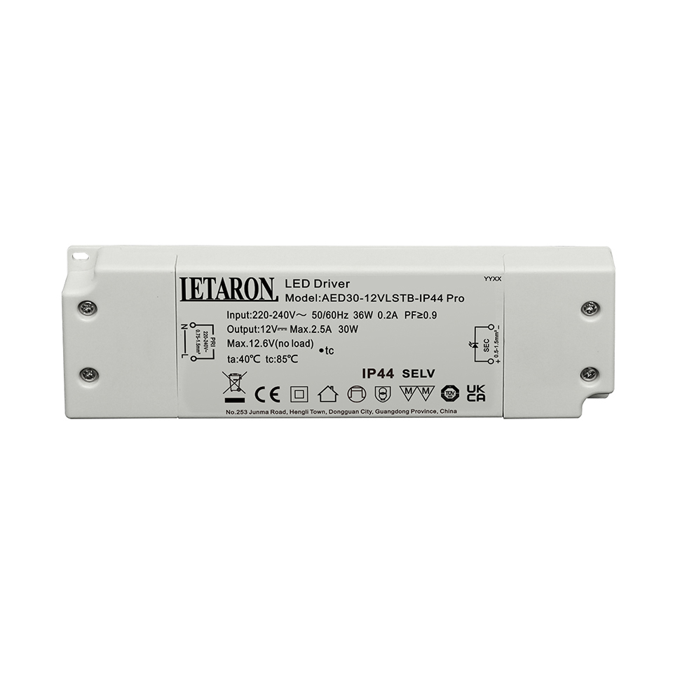 IP44 Flicker Free 30W EU Slim Letaron LED Driver