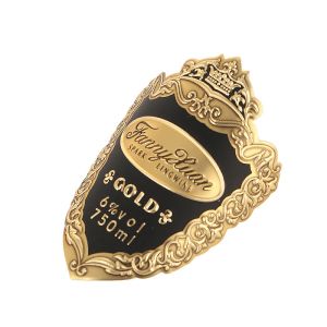 Customization Metal Wine Labels Roll Pack Texture Metallic Foil Label for Red