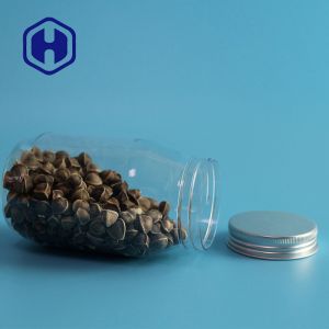 Clear Round Sweet Salt Nuts Leak Proof Plastic Jar 400ml 125mm Height