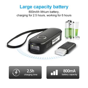 1D Portable Bluetooth Barcode Scanner 617nm LED CCD Image Sensor With Memory