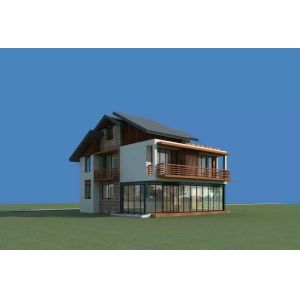 Cheap Solar Panel Prefabricated Construction , Weather Resist Brushed WPC House For Lawn for sale