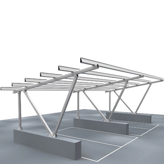 Pv System Structure Aluminum Solar Panel Carport Support with Natural Silver