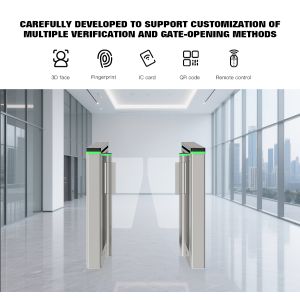 HCW Swing Barrier Turnstile Automatic Gate with 1600*120*980mm Chassis RS485