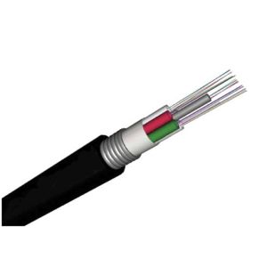 China 12 Core GYTA steel tape Fiber Optic Cable for Aerial / Duct , black on sale